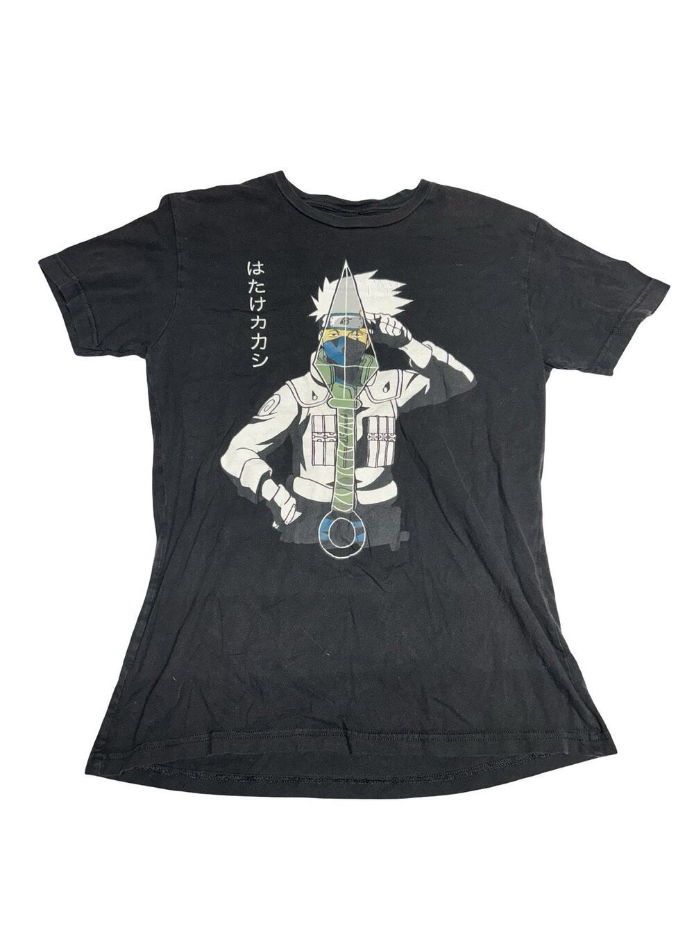 Naruto Kakashi Graphic T Shirt Adult Small Black Anime Manga Short Sleeve